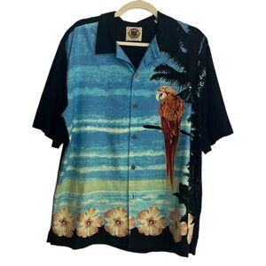Pusser's West Indies Men's Casual Button Down Collared Parrot Shirt Size Medium